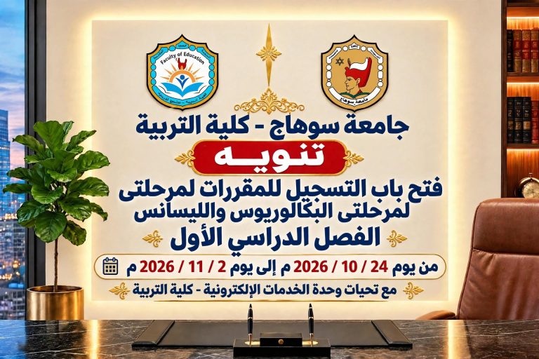 اعلان لطلاب كليه التربيه مرحلتي البكالوريوس والليسانس