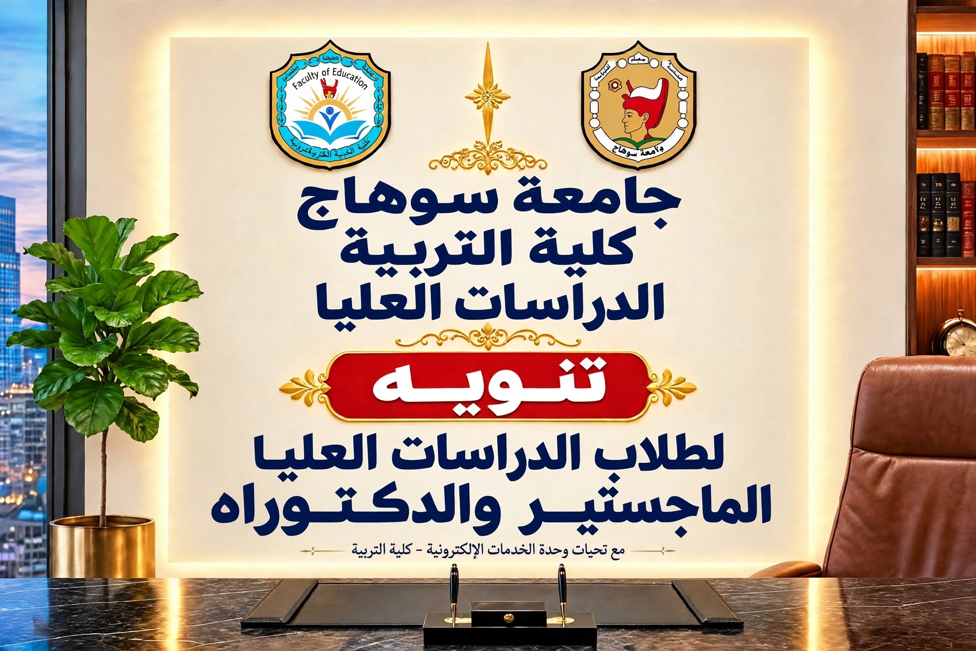 اعلان طلاب الماجستير والدكتوراه – الدراسات العليا – كلية التربية